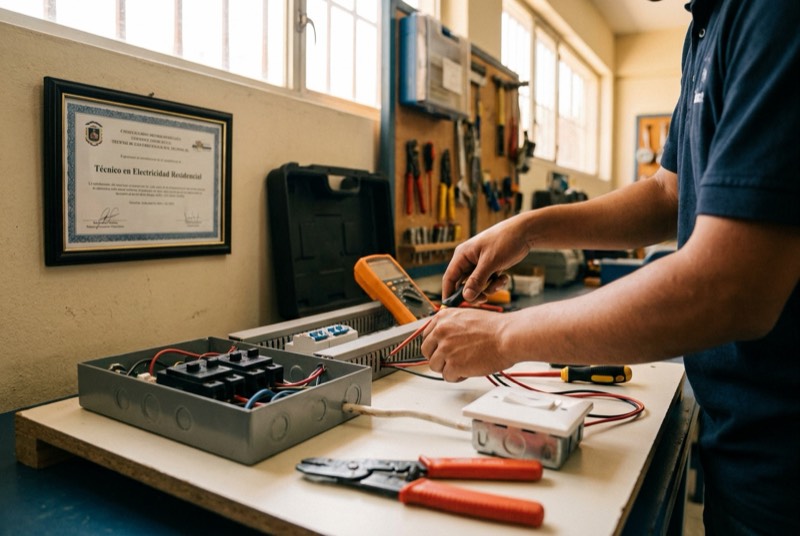 Oficios: Curso de Electricidad Residencial con Certificado