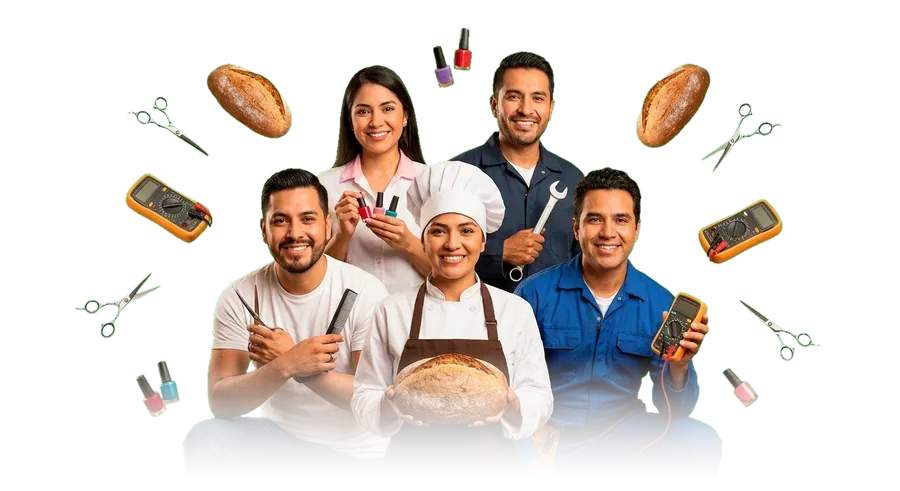 Profesionales de distintos oficios que estudian en Sably desde Colombia