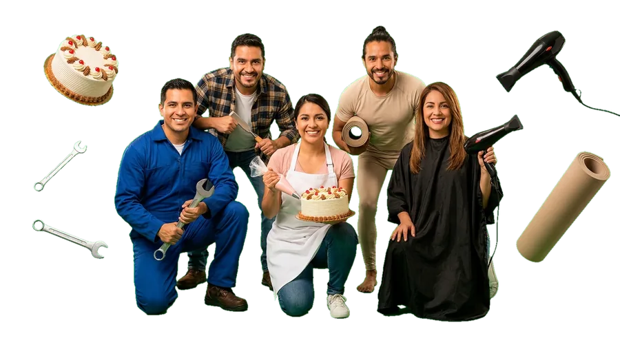 Profesionales de distintos oficios que estudian en Sably desde Ecuador